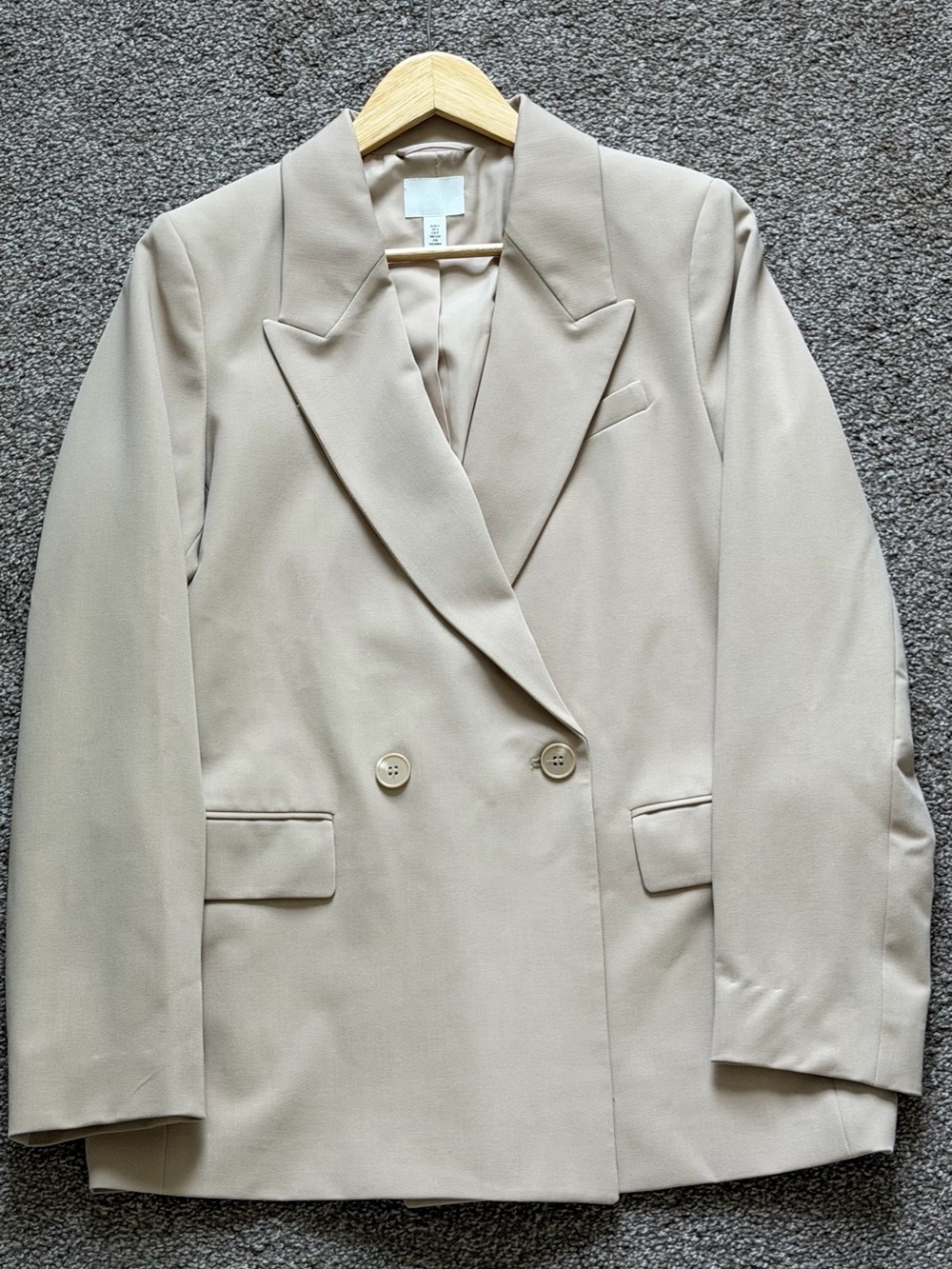 H&M Beige Double-Breasted Women's Blazer